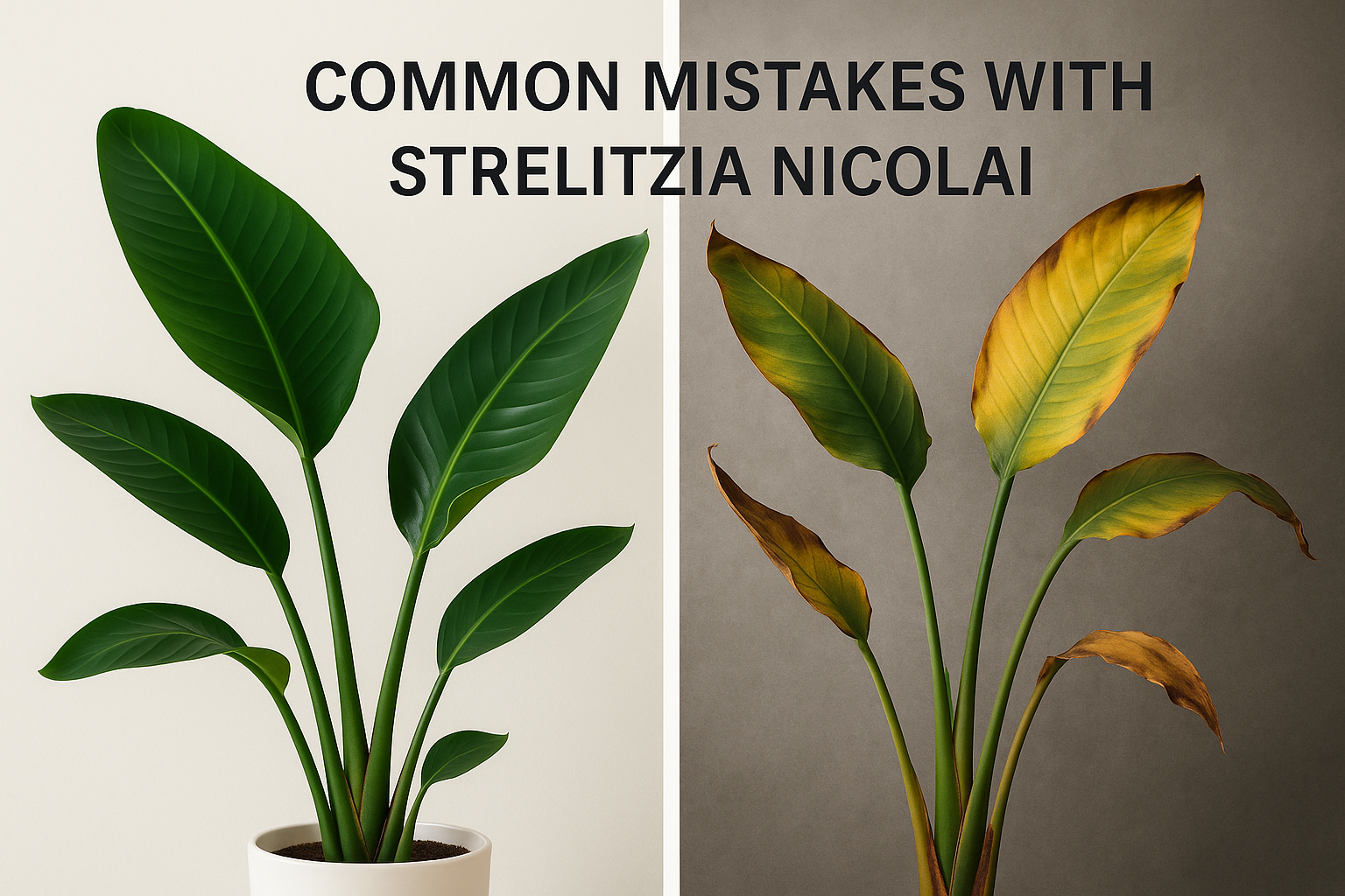 Hufige Fehler bei der Strelitzia Nicolai vermeiden fr eine gesunde  Pflanze  XXLplant