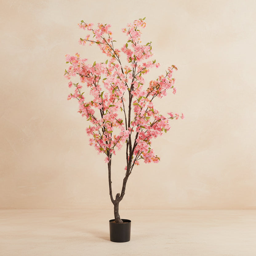 Kunstpflanze Kirschblüte rosa | 210 cm