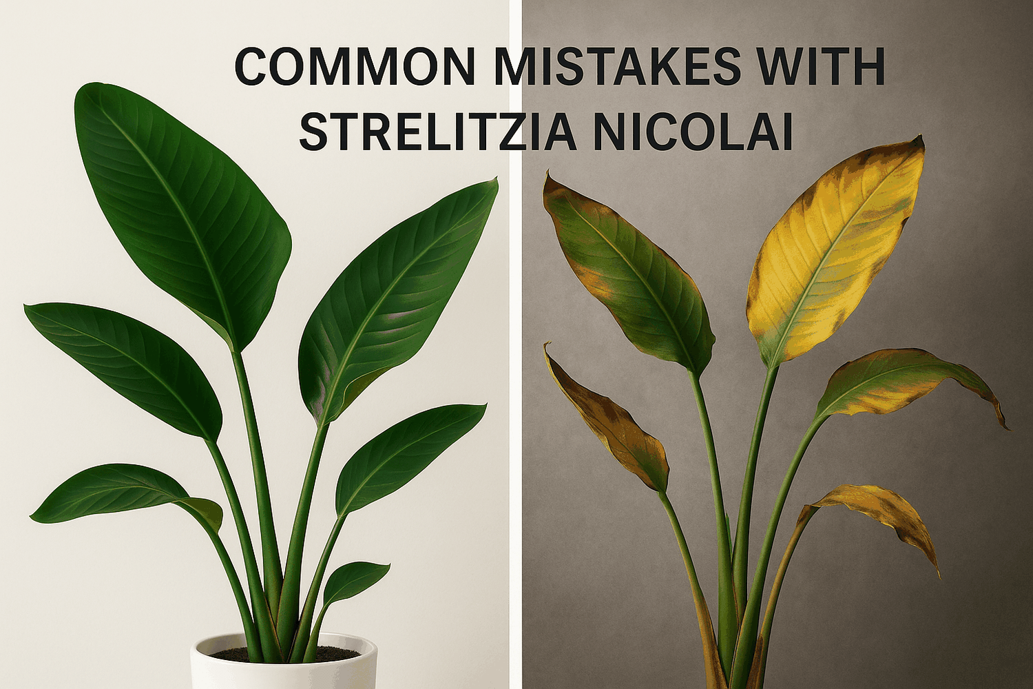 Veelgemaakte fouten bij verzorging van Strelitzia Nicolai kamerplant