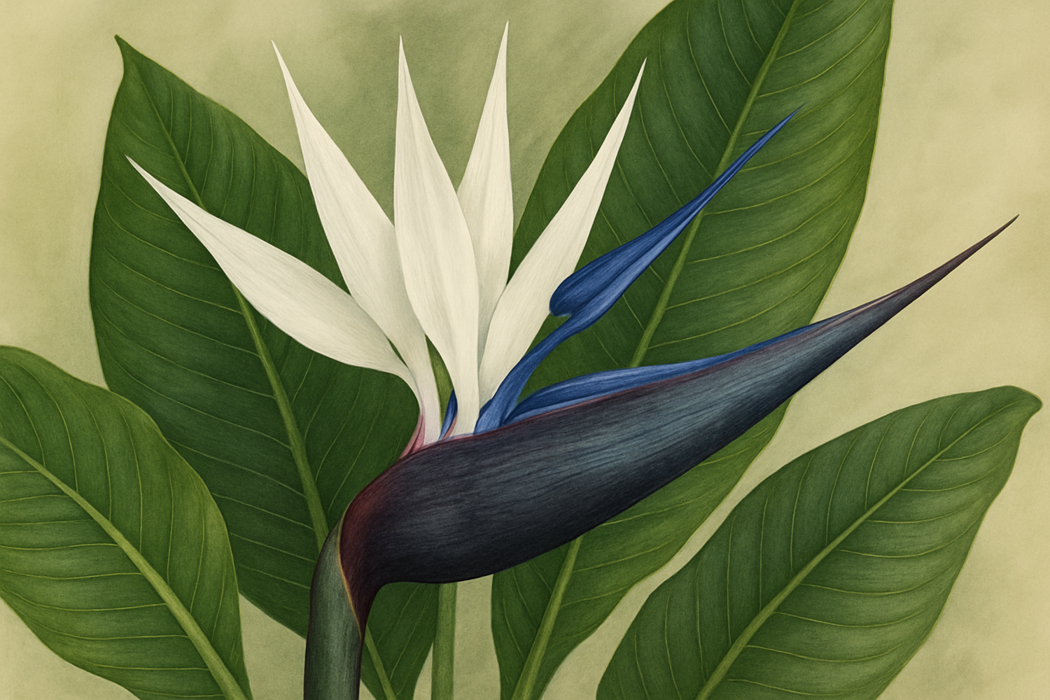 Strelitzia Nicolai kamerplant met grote tropische bladeren in woonkamer, verzorgingstips en interieur inspiratie