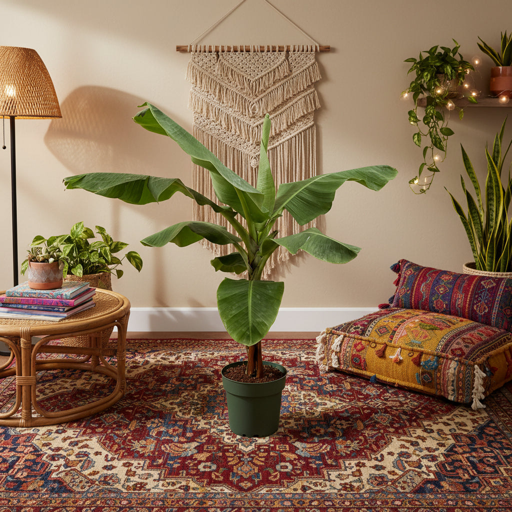 XXL plant Bananenplant (Musa) with large green leaves in a pot, 160cm tall.