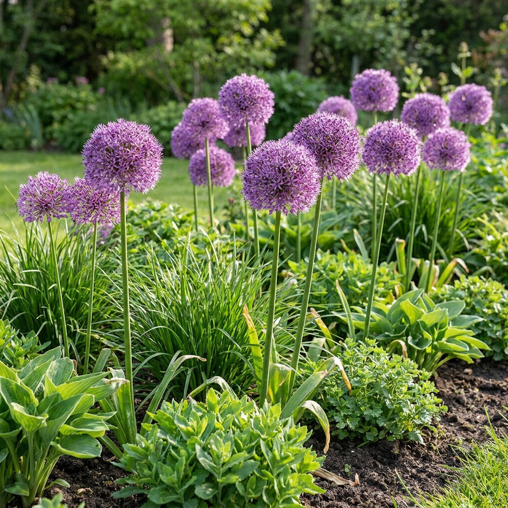 Allium Bulbs Gladiator in flower in the garden