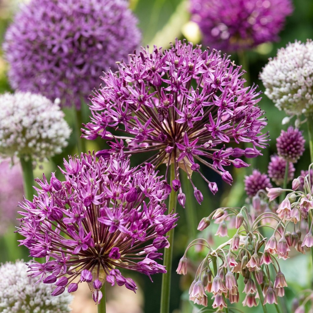 Prydlökar Bulb Garden mix i blom