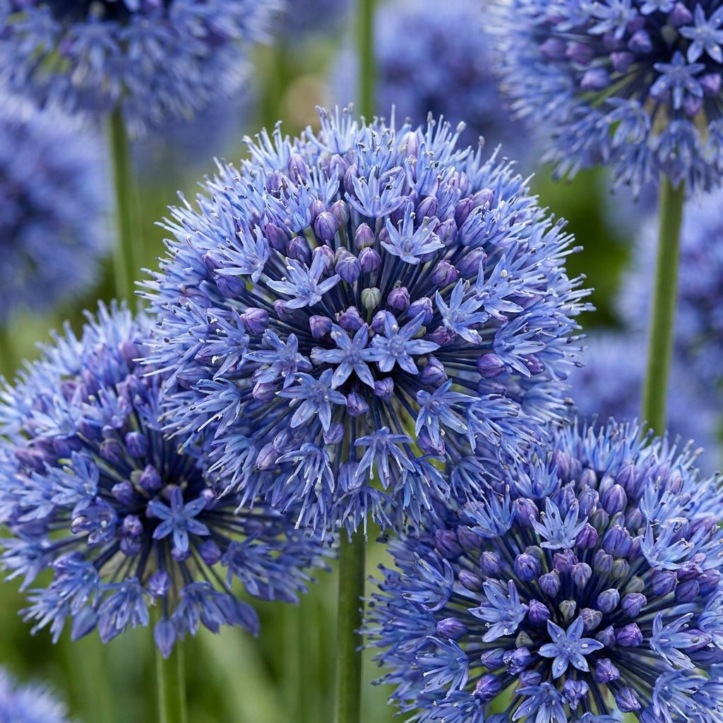 Allium bulbs Caeruleum in flower