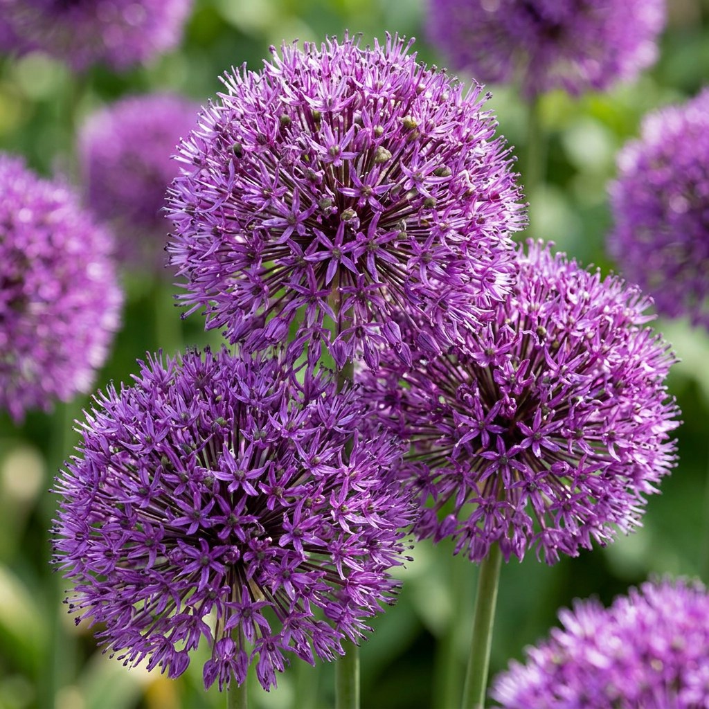 Allium bulbs Purple Sensation in flower