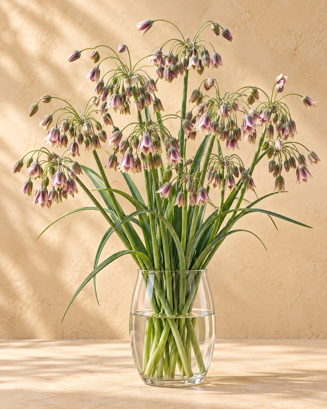 Bulbes d'ail d'ornement Siculum en fleurs dans un vase