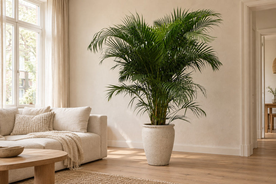 Areca palm (Dypsis lutescens, goudpalm) 230 cm hoog, pot ø40 cm