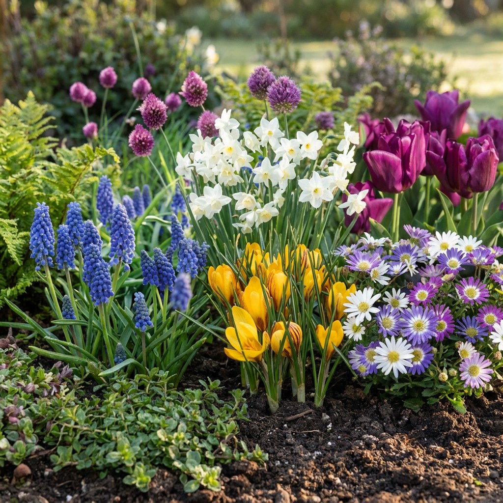 Blomsterløg Bulb Garden mix i blomst i haven