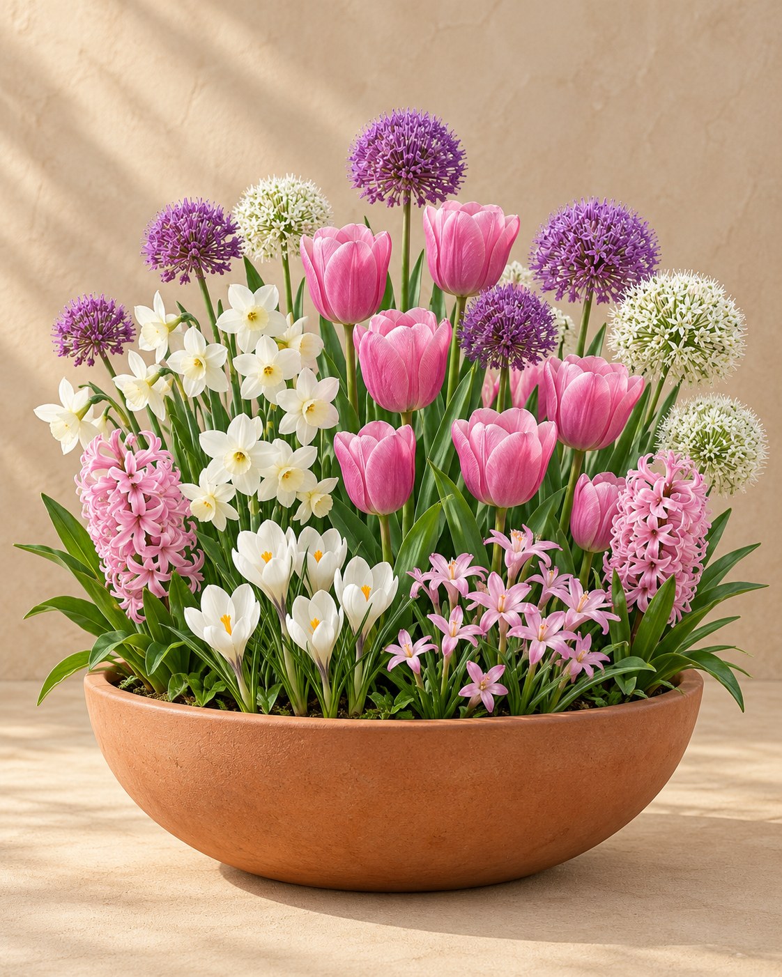 Blumenzwiebeln Bulb Garden Pink in Blüte in einer Vase