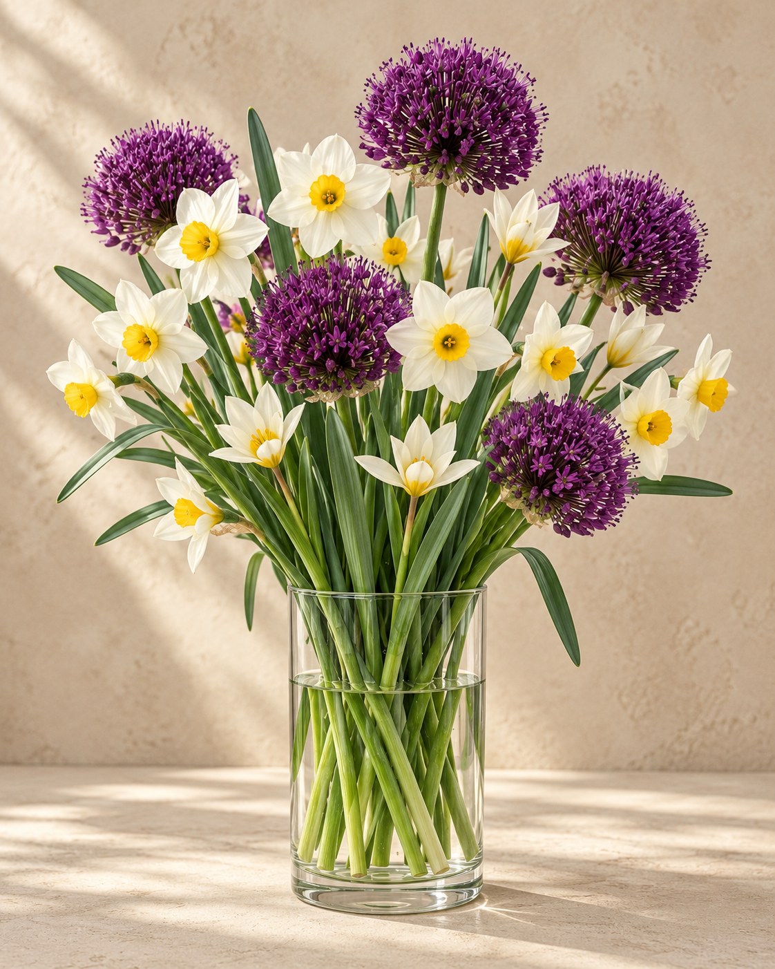 Bulbos de flores mezcla jardín seco en flor en un jarrón