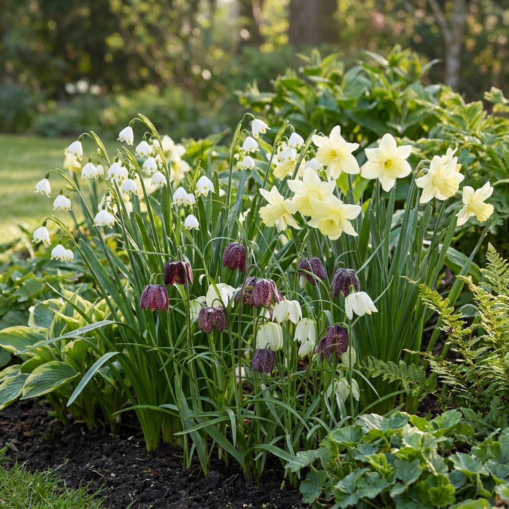 Flower bulbs Wet Garden mix in flower in the garden