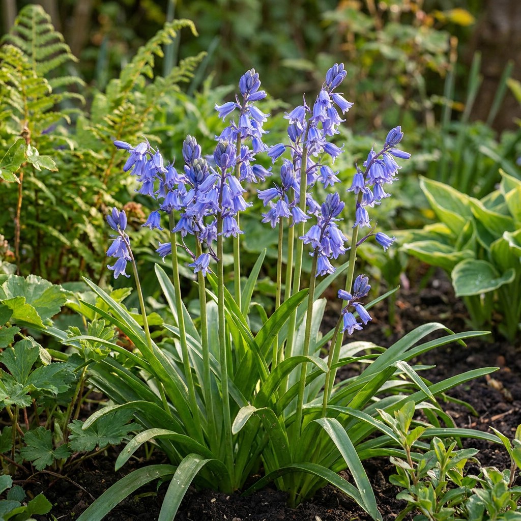 Bulbi di giacinto dei boschi Giacinto selvatico in fiore in giardino