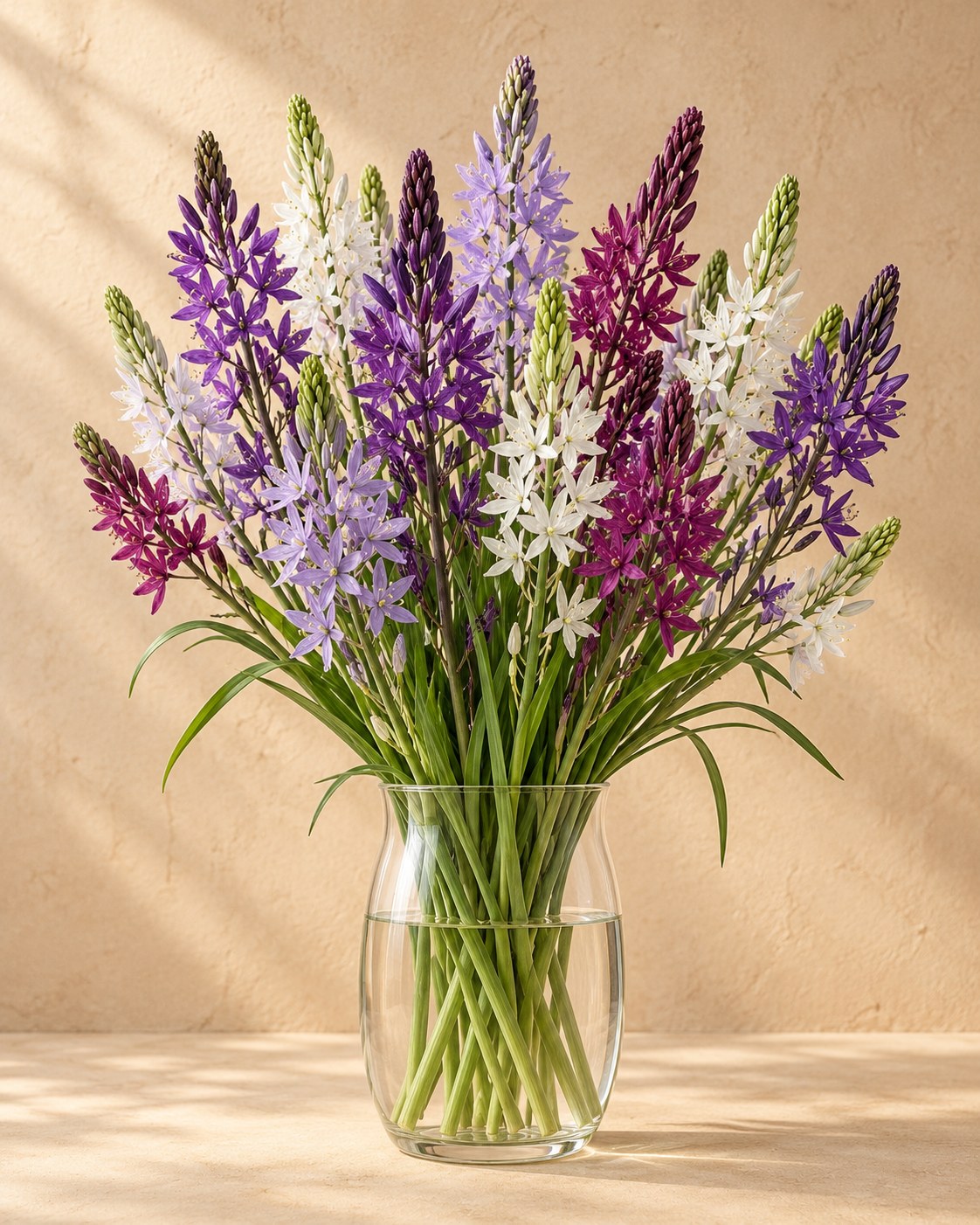 Camassia Leichtlinii mix in bloei in een vaas