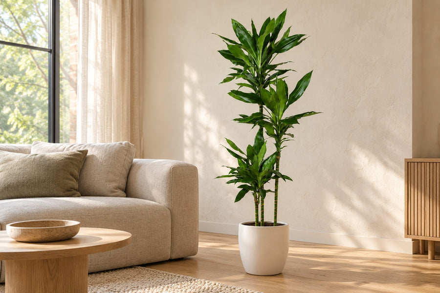 Dracena (Dracaena fragrans 'Janet Lind') 160 cm di altezza, vaso ø24 cm