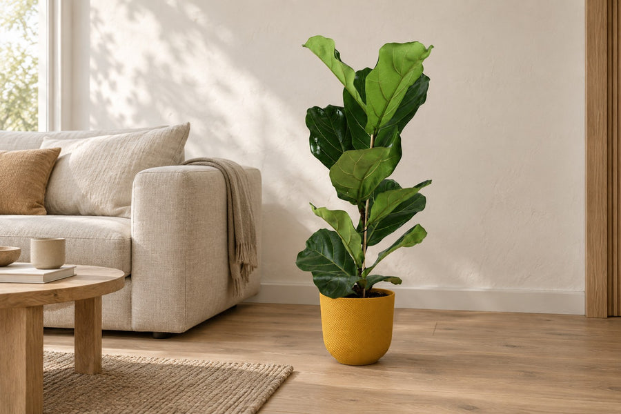 Ficus lyrata struik (vioolblad ficus) 80 cm hoog