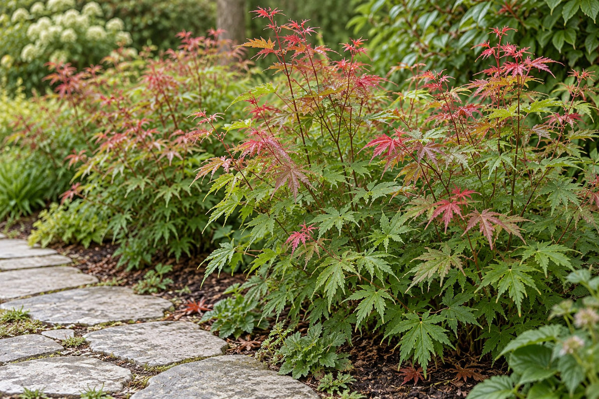 Fächerahorn 'Phoenix' im Garten gepflanzt