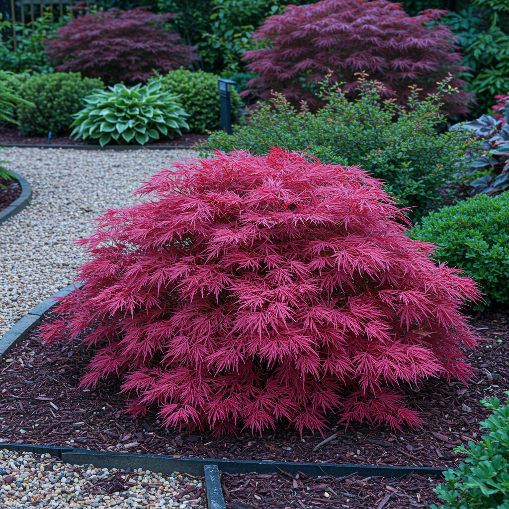 Arce japonés 'Pink Dwarf' en el jardín