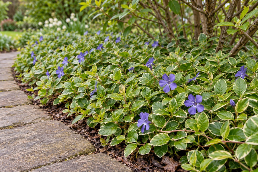 Lesser periwinkle 'Ralph Shugert' (Vinca minor)