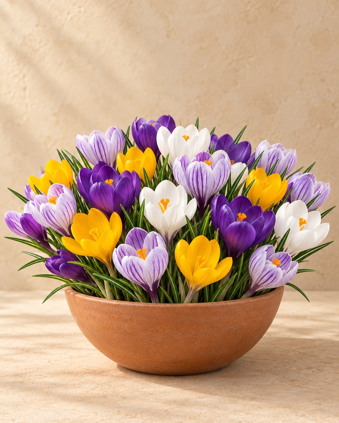 Crocus Bulbs Large-Flowered Mix in flower in a vase