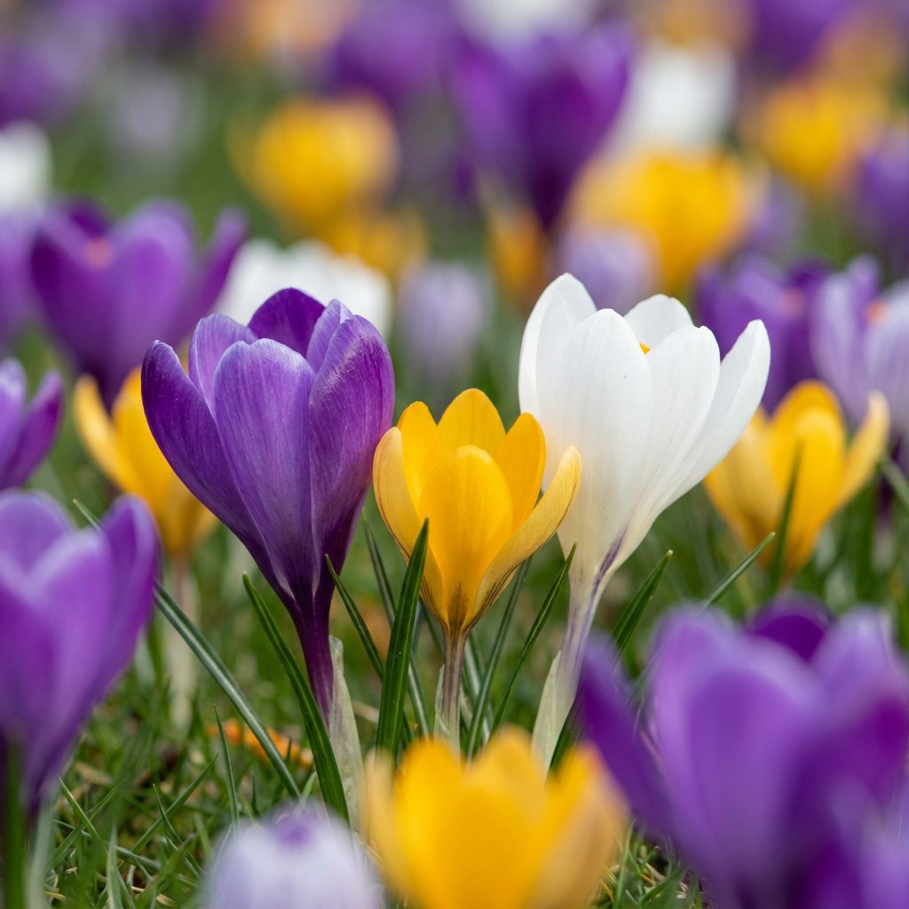 Bulbes de crocus mélange en fleurs