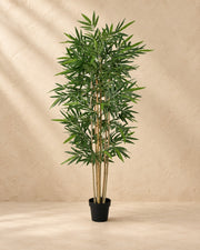 Kunstplant Bamboe van 180 cm hoog in pot van 20 cm