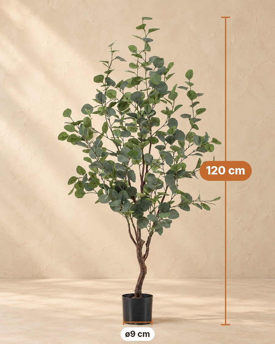 Kunstplant eucalyptus (Eucalyptus) 120 cm hoog, pot ø9 cm