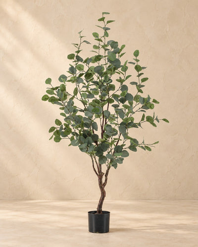 Kunstplant eucalyptus (Eucalyptus sp.) van 120 cm hoog in pot van 9 cm