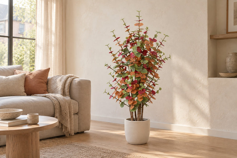 Kunstplant Eucalyptus gekleurd 120cm - ø18