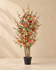 Kunstplant Eucalyptus gekleurd (Eucalyptus sp.) van 120 cm hoog in pot van 18 cm