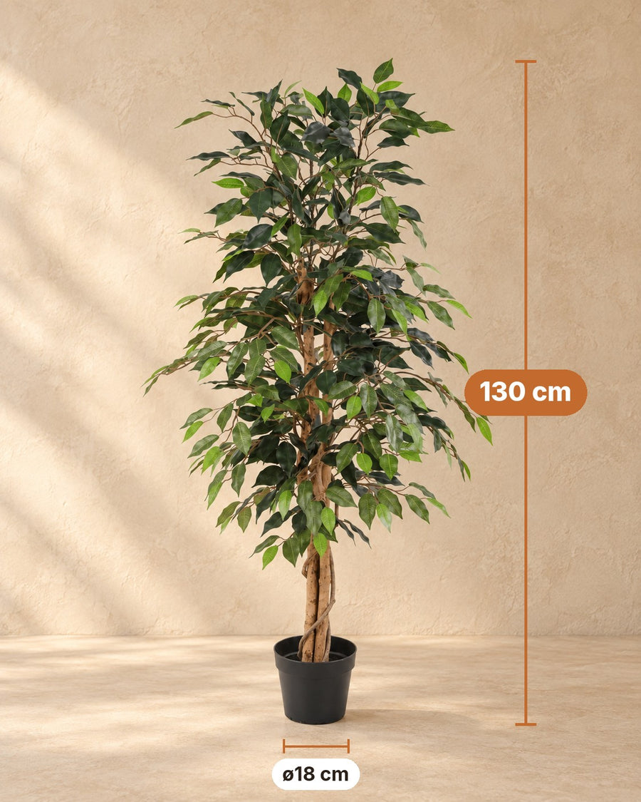 Kunstplant Ficus Benjamina 130cm - ø18
