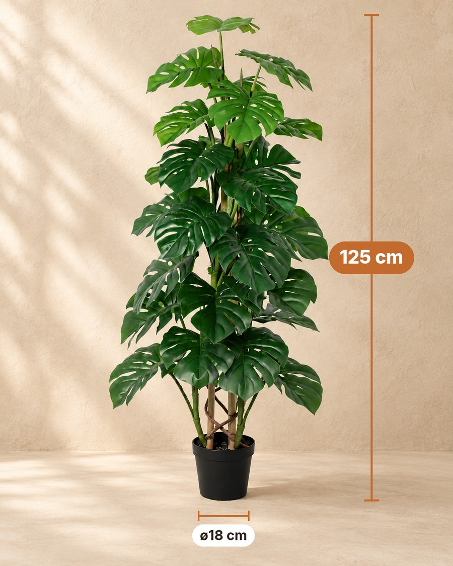 Kunstplant Monstera Monkey Leaf 125cm - ø18