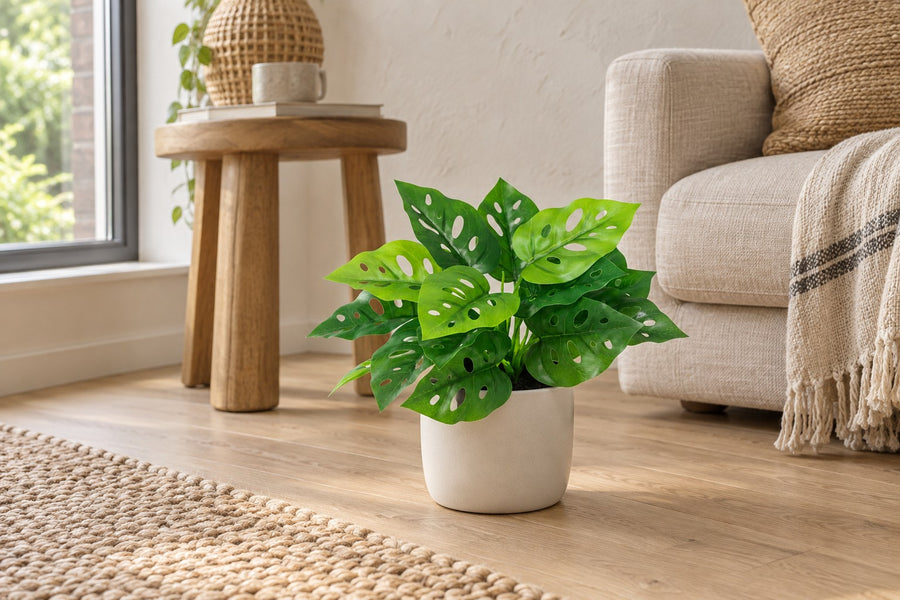 Kunstplant Monstera Monkey Leaf 22cm - ø9