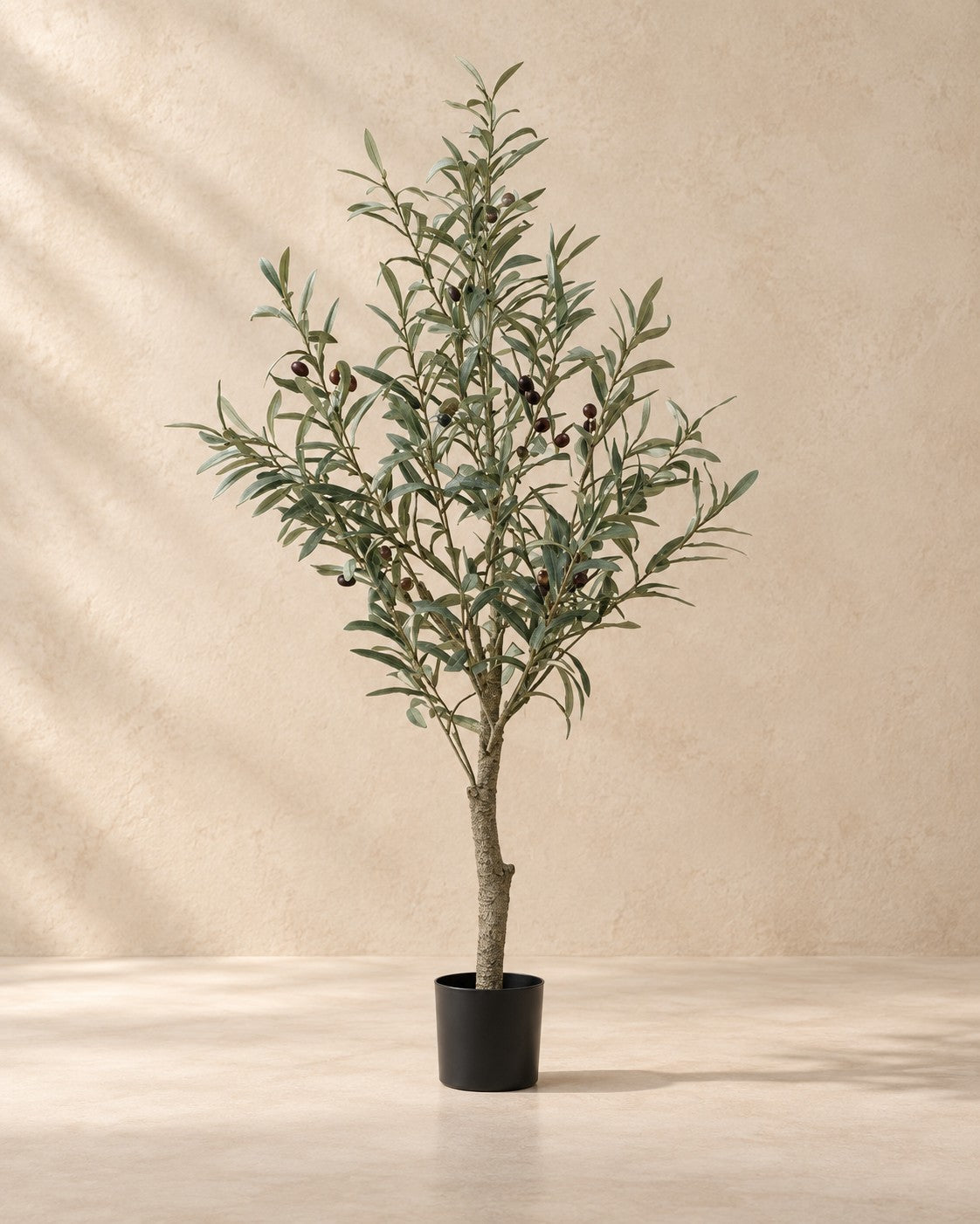 Sztuczna roślina drzewo oliwne (Olea europaea), wysokość 117 cm, w doniczce 20 cm