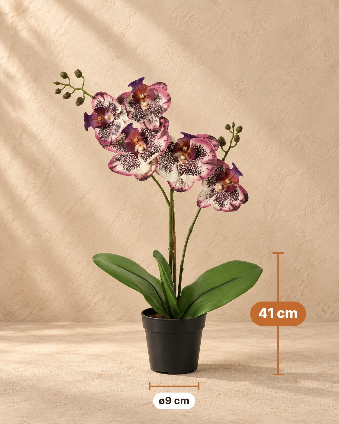 Kunstpflanze Phalaenopsis Orchidee lila, 41 cm