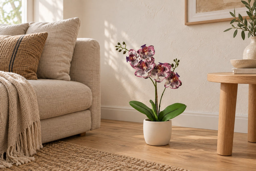 Kunstplant Phalaenopsis Orchidee paars 41cm - ø9