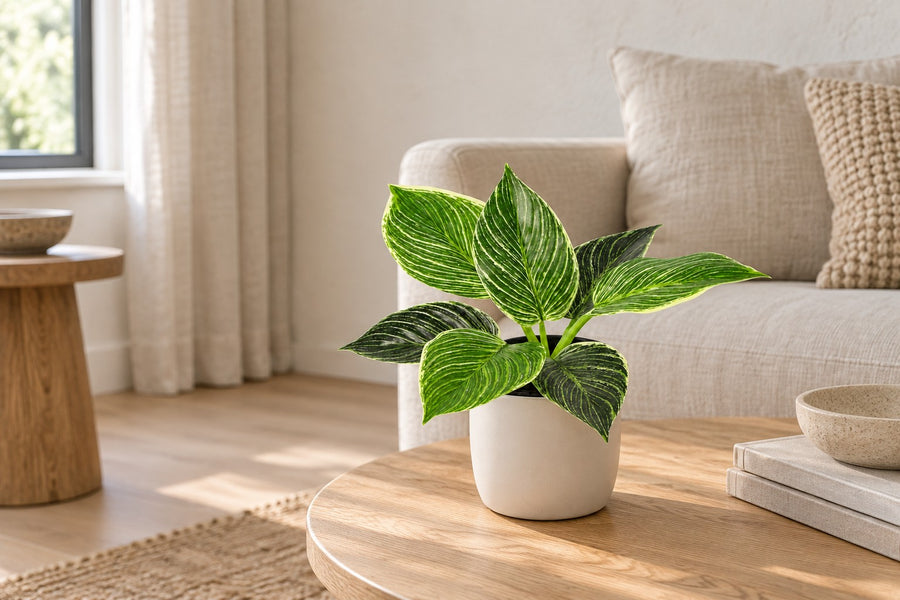 Kunstplant Philodendron Birkin 20cm - ø9