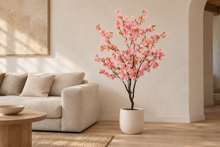 Cerisier d'ornement artificiel (Prunus) 135 cm de haut, pot ø15 cm
