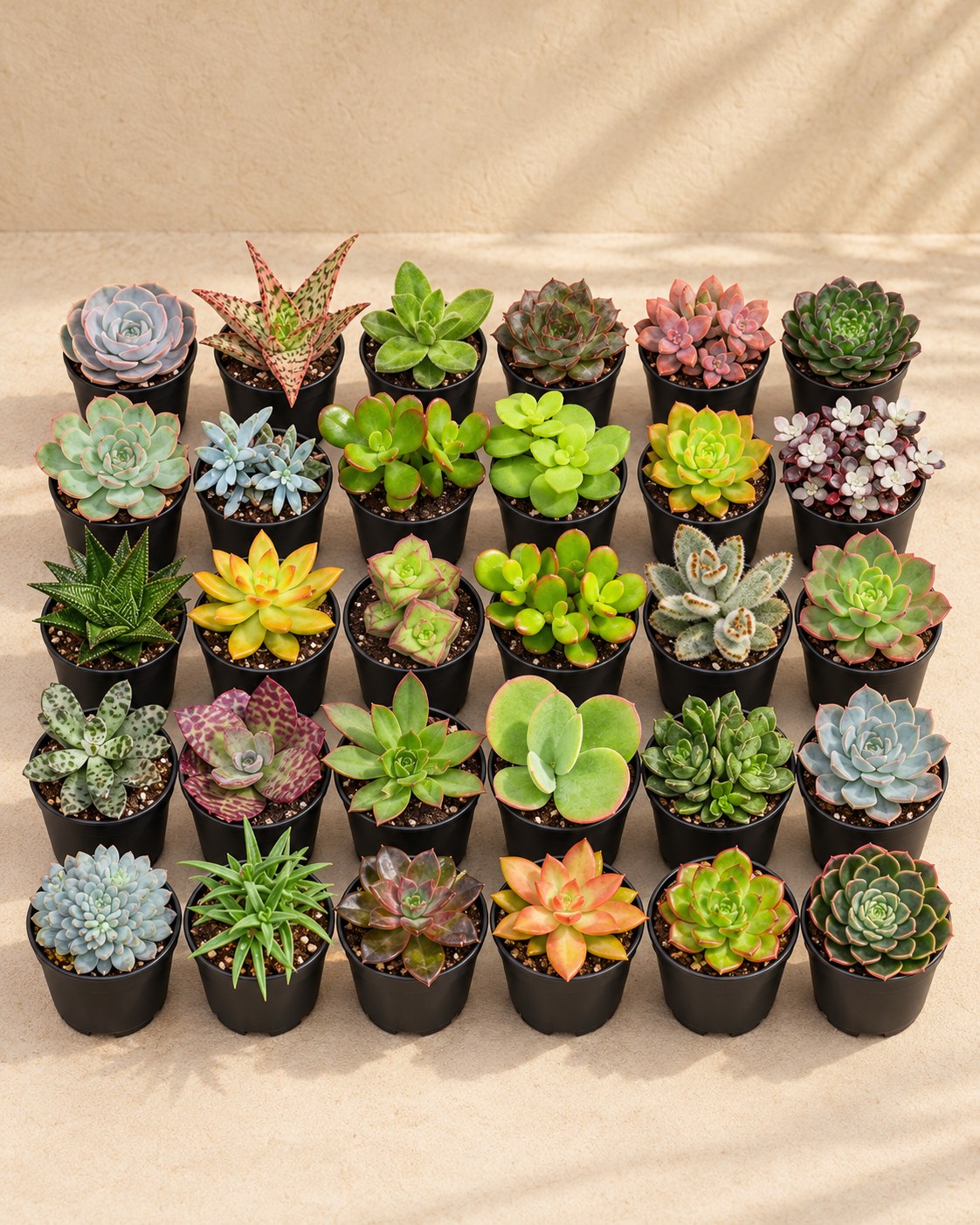 Mini succulenten mix (30 planten, pot ø5,5 cm)