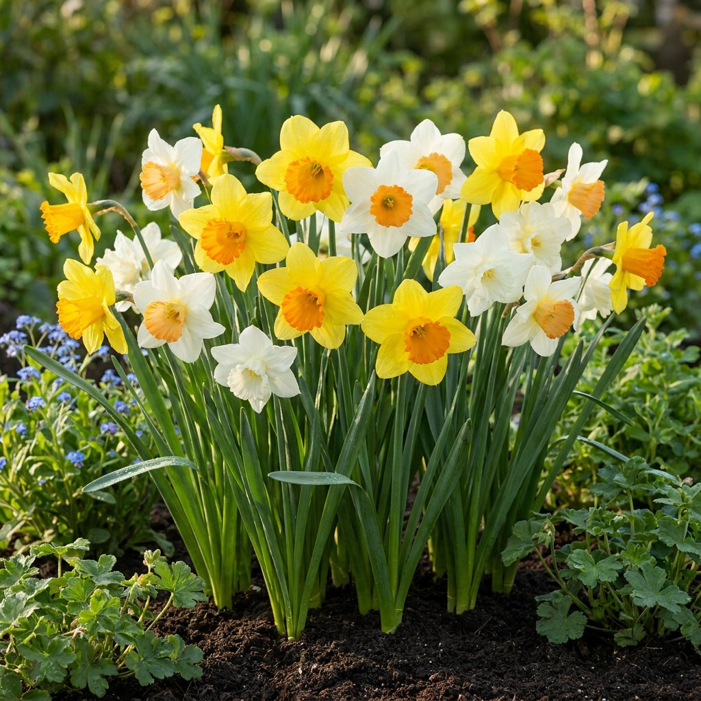Daffodil Bulbs Large-Flowered Mix in flower in the garden