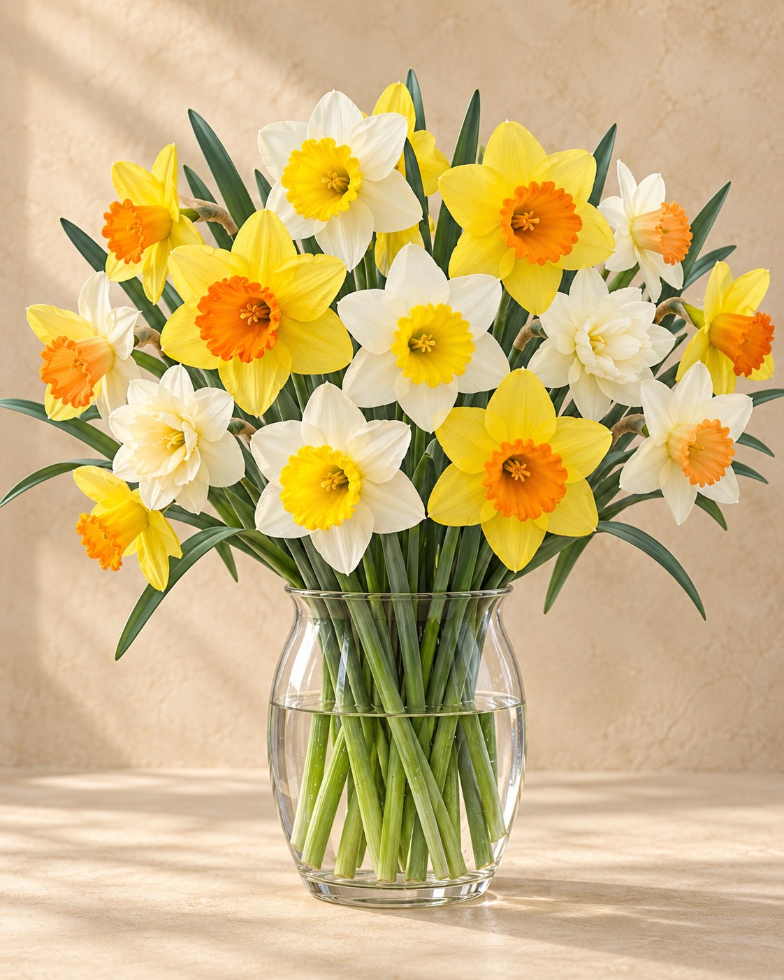 Narcis Grootbloemige mix in bloei in een vaas