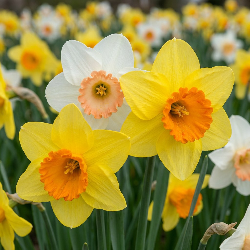 Daffodil bulbs mix in flower