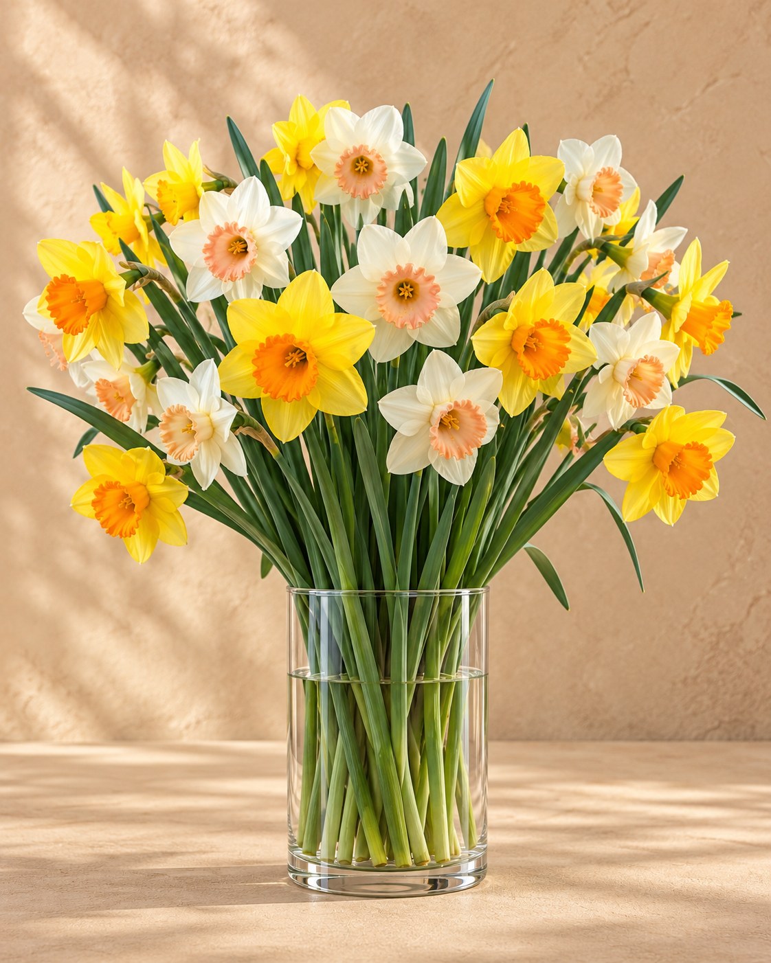 Bulbes de narcisse mélange en fleurs dans un vase