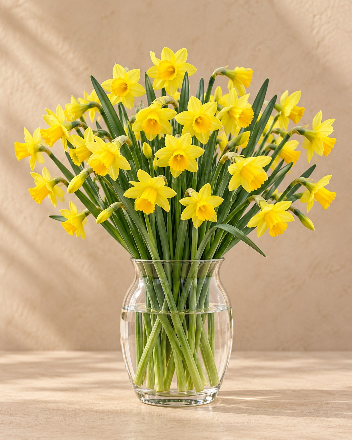 Bulbes de narcisses Tête-à-Tête en fleurs dans un vase