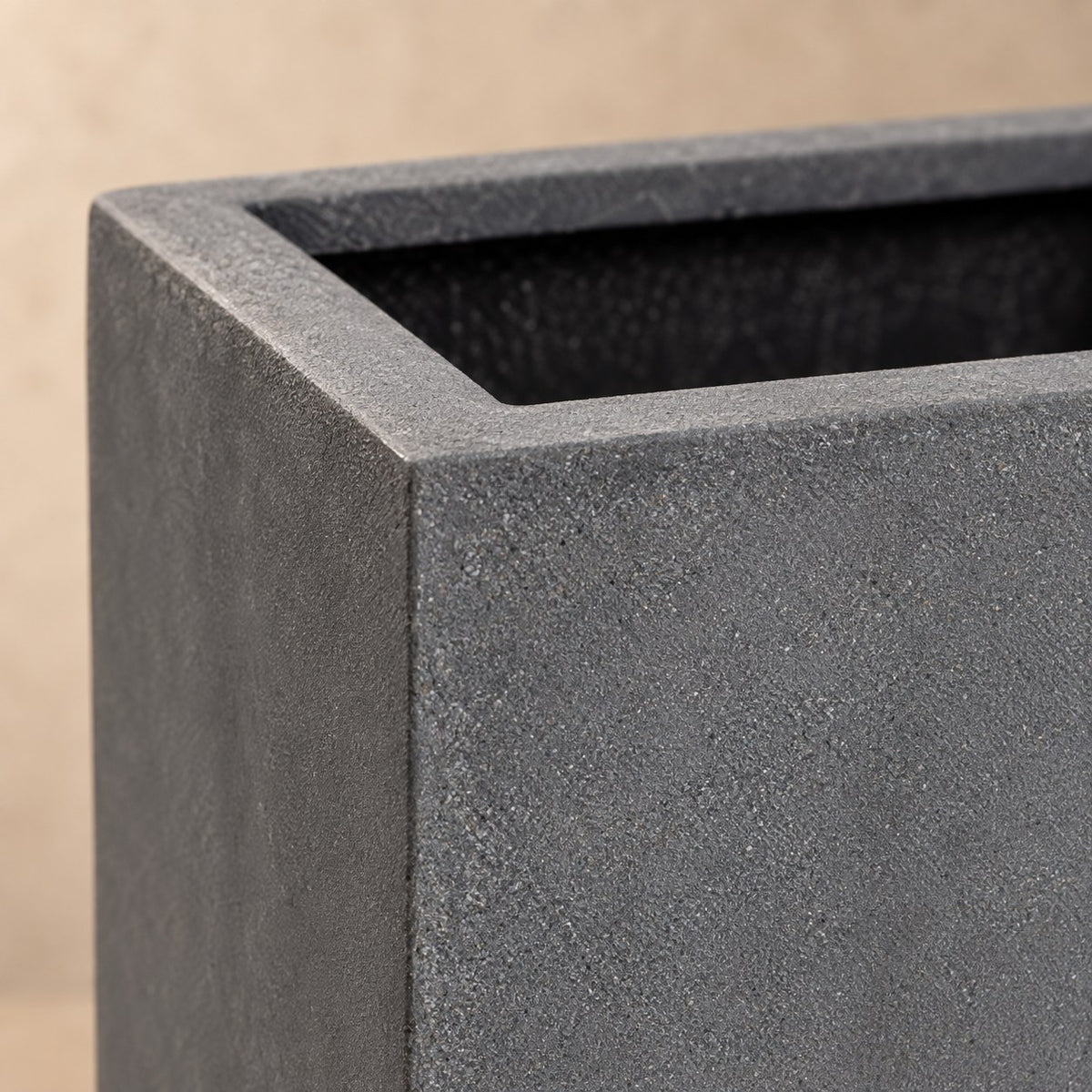 Pot décoratif Block Gris Ø30 x H30 cm, détail de la surface