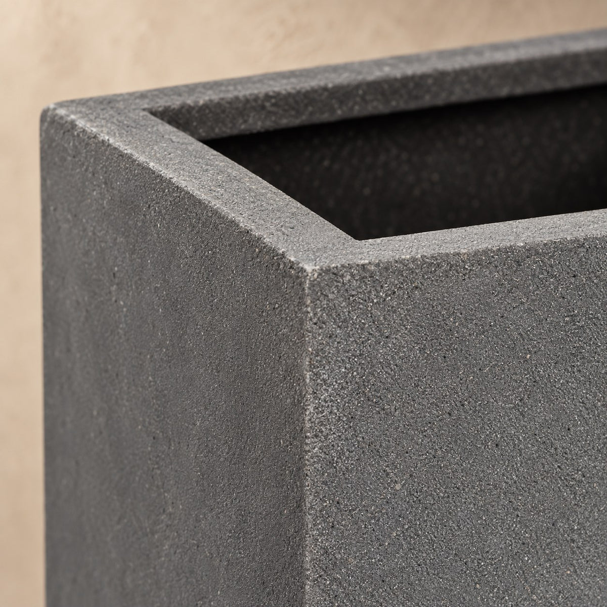 Pot décoratif Block Gris Ø40 x H40 cm, détail de la surface