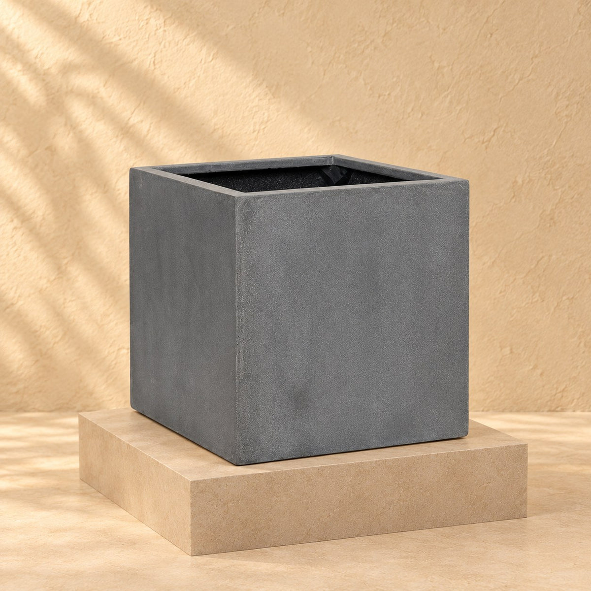 Ziertopf Block Grey Ø50 x H50 cm