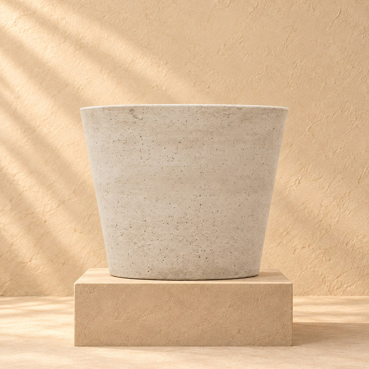 Dekorativ potte Bucket Beige Washed Ø58 x H50 cm