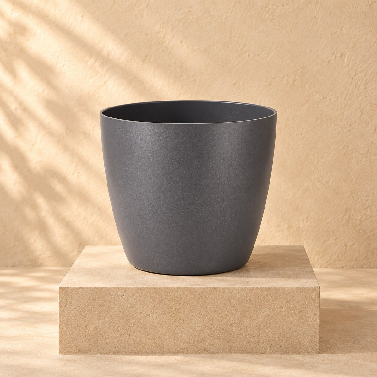 Pot décoratif Elho Bruxelles rond anthracite Ø20 x H19 cm