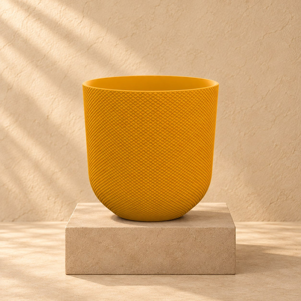 Ziertopf Elho Jazz Round amber yellow Ø23 x H21 cm