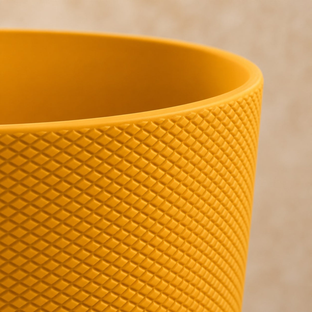 Dekorativ potte Elho Jazz Round amber yellow Ø23 x H21 cm, detalje af overfladen